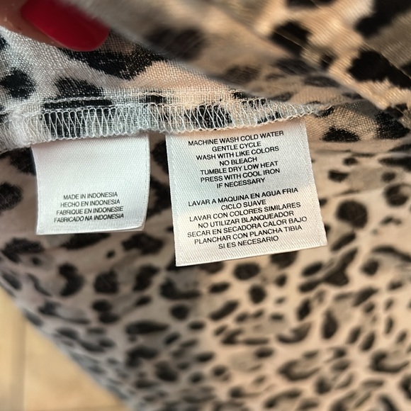 Jones New York Linen Animal Print Button‎ Up petite large PL - Picture 5 of 6